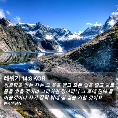 레위기 14:8 KOR Bible Verse Image