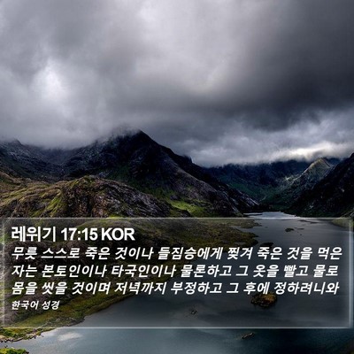 레위기 17:15 KOR Bible Verse Image