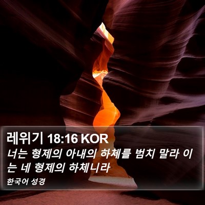 레위기 18:16 KOR Bible Verse Image