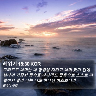 레위기 18:30 KOR Bible Verse Image