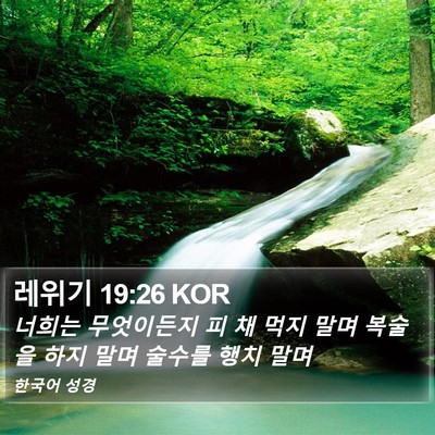 레위기 19:26 KOR Bible Verse Image