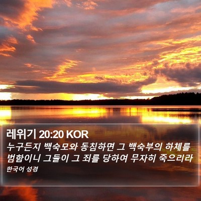 레위기 20:20 KOR Bible Verse Image