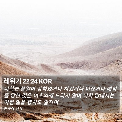 레위기 22:24 KOR Bible Verse Image