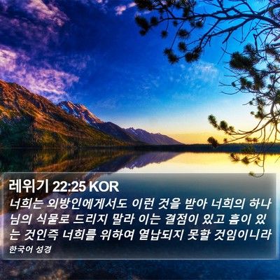 레위기 22:25 KOR Bible Verse Image