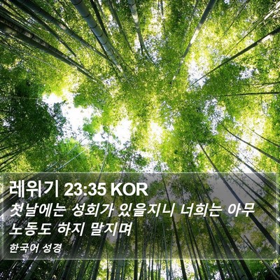 레위기 23:35 KOR Bible Verse Image