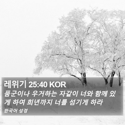 레위기 25:40 KOR Bible Verse Image