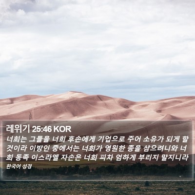 레위기 25:46 KOR Bible Verse Image