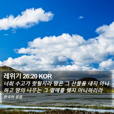 레위기 26:20 KOR Bible Verse Image