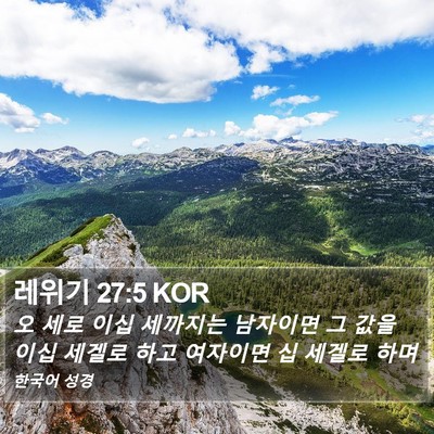 레위기 27:5 KOR Bible Verse Image