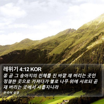 레위기 4:12 KOR Bible Verse Image