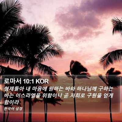 로마서 10:1 KOR Bible Verse Image