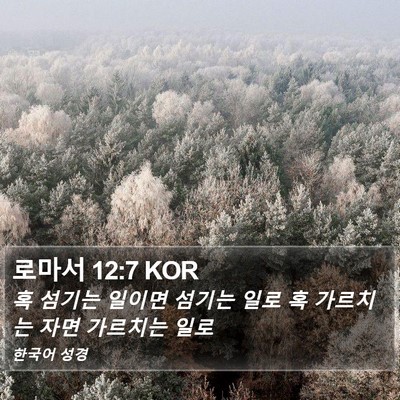 로마서 12:7 KOR Bible Verse Image