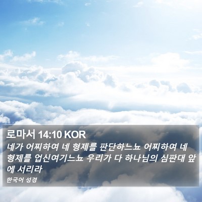 로마서 14:10 KOR Bible Verse Image