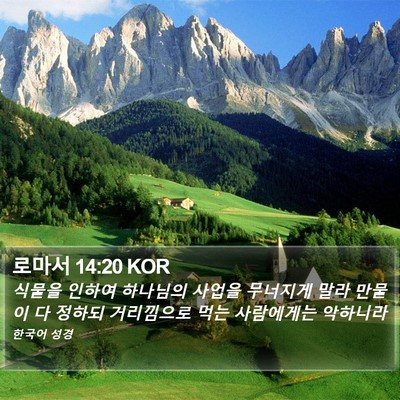 로마서 14:20 KOR Bible Verse Image