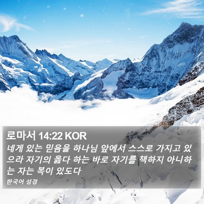 로마서 14:22 KOR Bible Verse Image