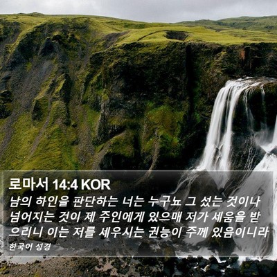 로마서 14:4 KOR Bible Verse Image