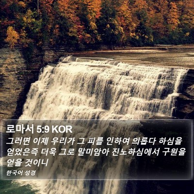 로마서 5:9 KOR Bible Verse Image