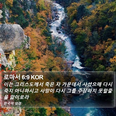 로마서 6:9 KOR Bible Verse Image