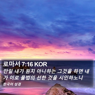 로마서 7:16 KOR Bible Verse Image