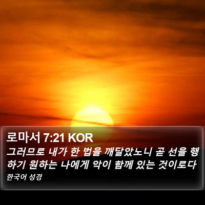 로마서 7:21 KOR Bible Verse Image