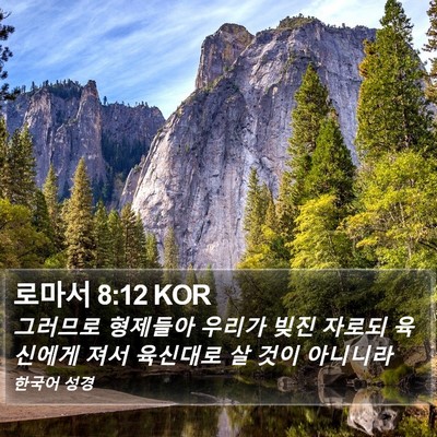 로마서 8:12 KOR Bible Verse Image