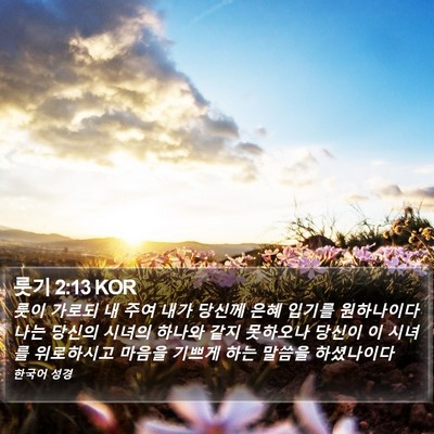 룻기 2:13 KOR Bible Verse Image