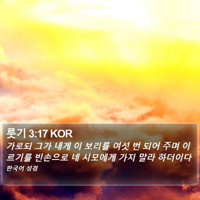 룻기 3:17 KOR Bible Verse Image