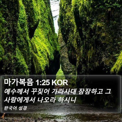 마가복음 1:25 KOR Bible Verse Image