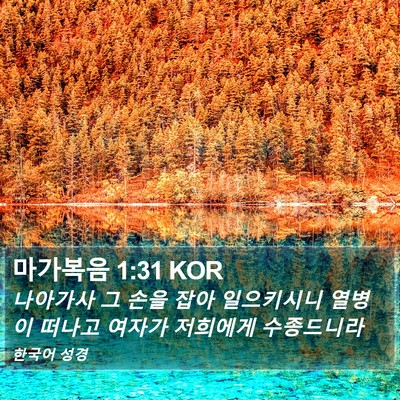 마가복음 1:31 KOR Bible Verse Image