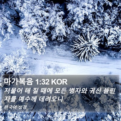 마가복음 1:32 KOR Bible Verse Image