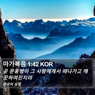 마가복음 1:42 KOR Bible Verse Image