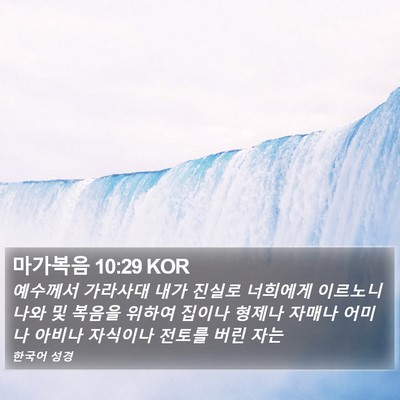 마가복음 10:29 KOR Bible Verse Image