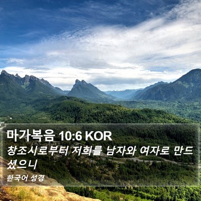 마가복음 10:6 KOR Bible Verse Image