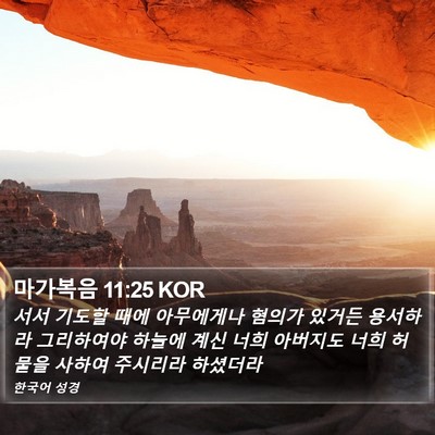 마가복음 11:25 KOR Bible Verse Image