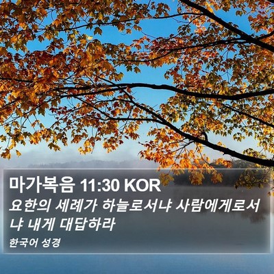마가복음 11:30 KOR Bible Verse Image