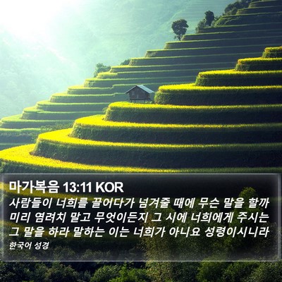 마가복음 13:11 KOR Bible Verse Image
