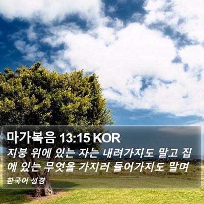 마가복음 13:15 KOR Bible Verse Image