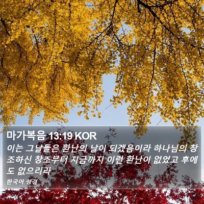 마가복음 13:19 KOR Bible Verse Image