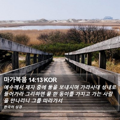 마가복음 14:13 KOR Bible Verse Image