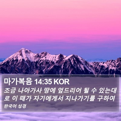 마가복음 14:35 KOR Bible Verse Image
