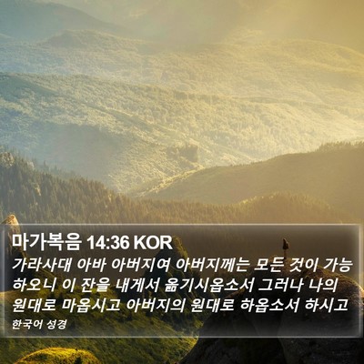 마가복음 14:36 KOR Bible Verse Image