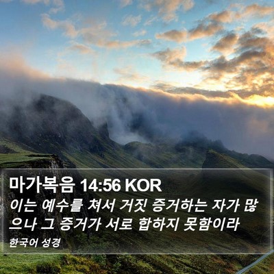 마가복음 14:56 KOR Bible Verse Image