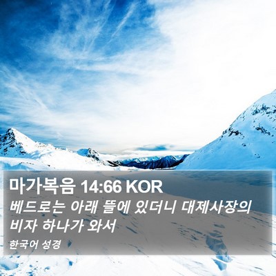 마가복음 14:66 KOR Bible Verse Image