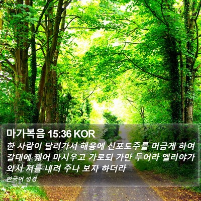 마가복음 15:36 KOR Bible Verse Image