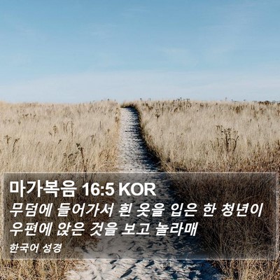 마가복음 16:5 KOR Bible Verse Image