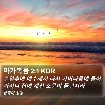 마가복음 2:1 KOR Bible Verse Image