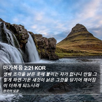 마가복음 2:21 KOR Bible Verse Image
