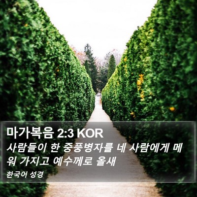 마가복음 2:3 KOR Bible Verse Image
