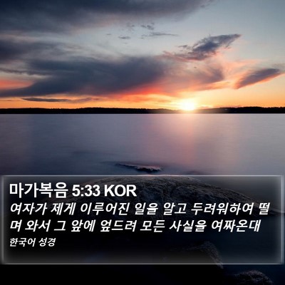 마가복음 5:33 KOR Bible Verse Image