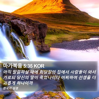 마가복음 5:35 KOR Bible Verse Image